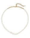 Nadri Siren Cultured Freshwater Pearl Collar Necklace In 18k Gold Plated, 18 In White/gold