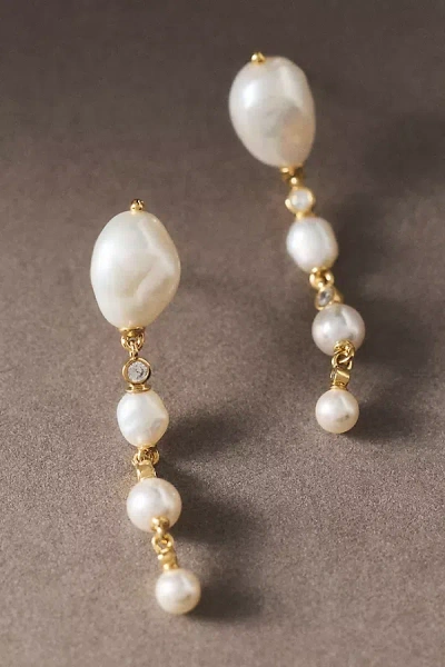 Nadri Siren Freshwater Pearl Drop Earrings In Gold