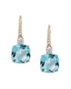 Nadri Soleil Cubic Zirconia Drop Earrings In 18k Gold Plated In Gold/blue
