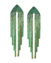 Nadri Starlet Cascading Stone Statement Earrings In Green