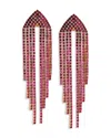 Nadri Starlet Cascading Stone Statement Earrings In Red
