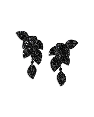 Nadri Starlet Crystal Leaf Linear Earrings In Black