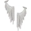 Nadri Starlet Cubic Zirconia Curtain Cuff Earrings In Rhodium