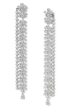 Nadri Starlet Extra Long Linear Drop Earrings In Rhodium