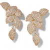Nadri Starlet Leaf Linear Drop Earrings In Gold