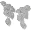 Nadri Starlet Leaf Linear Drop Earrings In Rhodium