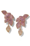 Nadri Starlet Leaf Linear Earrings In Gold