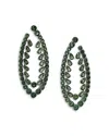 Nadri Starlet Stone Drop Front To Back Earrings In Green