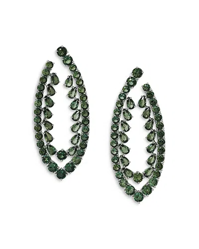 Nadri Starlet Stone Drop Front To Back Earrings In Green