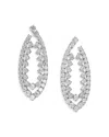 Nadri Starlet Stone Drop Front To Back Earrings In Silver