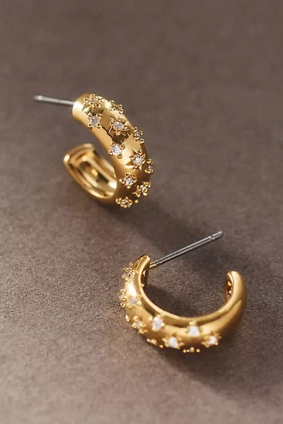 Nadri Starry Hoop Earrings In Gold