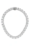 Nadri Stellar Bold Cubic Zirconia Collar Necklace In Silver
