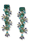 Nadri Stellar Cascade Linear Drop Earrings In Green