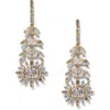 Nadri Stellar Feather Cubic Zirconia Drop Earrings In Gold
