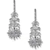 Nadri Stellar Feather Cubic Zirconia Drop Earrings In Metallic