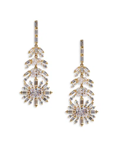 Nadri Stellar Feather Drop Earrings, 1.1l In Gold