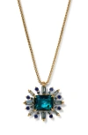 Nadri Stellar Full Halo Cubic Zirconia Pendant Necklace In Gold