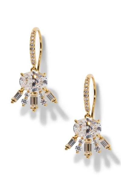 Nadri Stellar Halo Drop Earrings In Gold