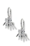 Nadri Stellar Halo Drop Earrings In Silver