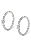 Nadri Stellar Inside Out Hoop Earrings In Silver