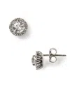 Nadri Sterling Pave Stud Earrings In Silver