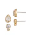 Nadri Stud Earrings Set In Gold