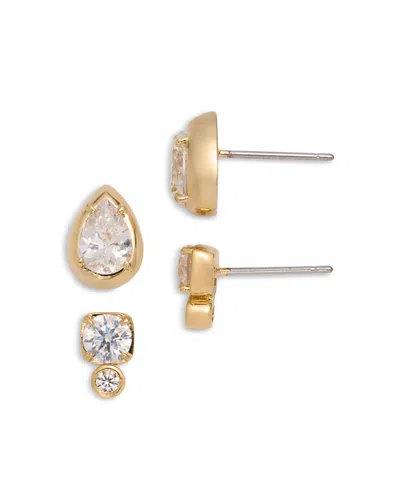 Nadri Stud Earrings Set In Gold