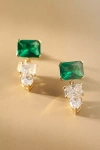Nadri Stunner Emerald Drop Earrings In Gold