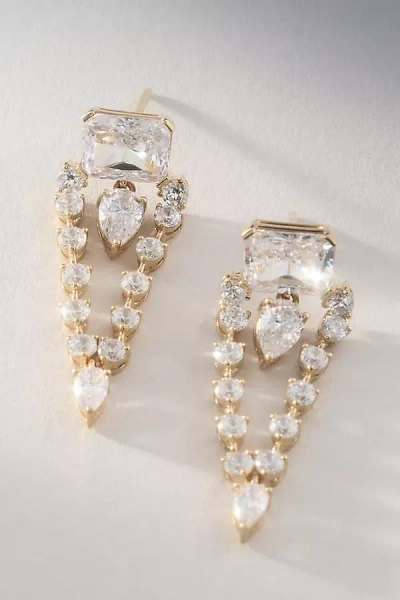Nadri Stunner Swag Crystal Drop Earrings In Gold