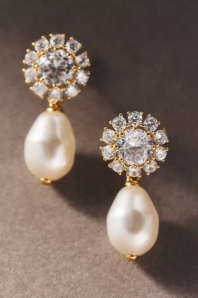Nadri Sunflower Pearl Drop Earrings In Multi