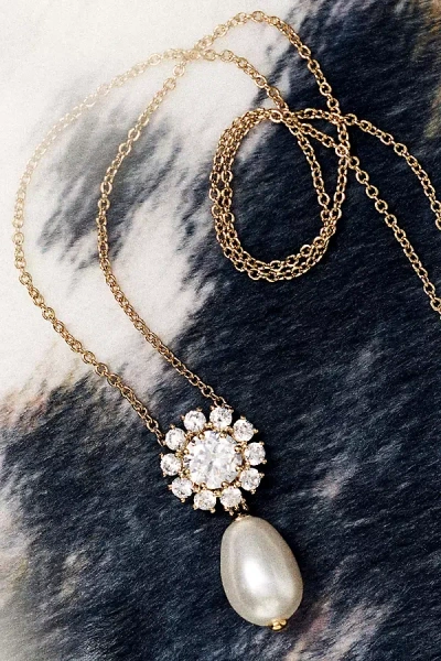 Nadri Sunflower Pearl Drop Necklace In Multi