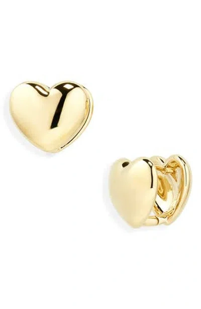 Nadri Sunlight Heart Huggie Hoop Earrings In Gold