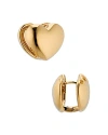 Nadri Sunlight Heart Huggie Hoop Earrings In 18k Gold Plated In Gold