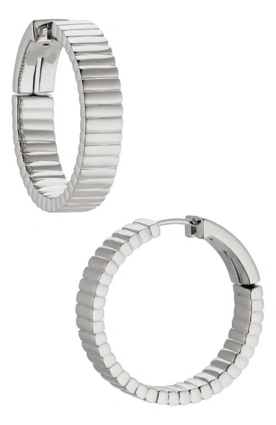 Nadri Sunlight Hoop Earrings In Rhodium