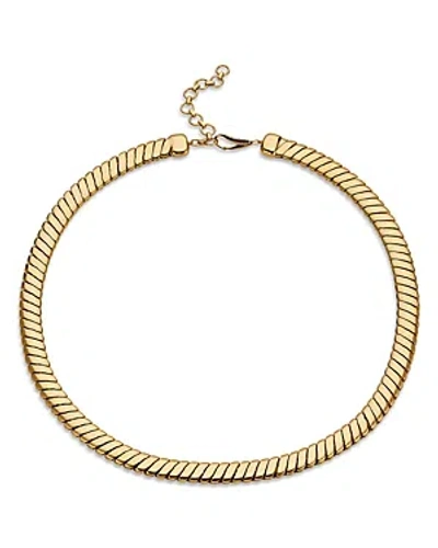 Nadri Sunlight Pave Clasp Ribbed Collar Necklace In 18k Gold Plated, 1618
