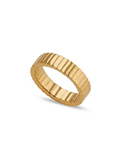 Nadri Sunlight Ribbed Band Ring In 18k Gold Plated