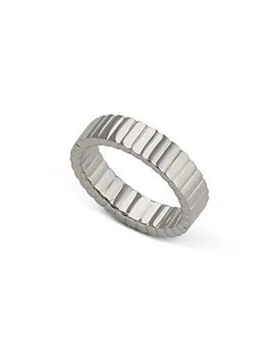 Nadri Sunlight Ribbed Band Ring In Rhodium Plated In Silver