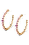 Nadri Sunshower Crystal Hoop Earrings In Neutral