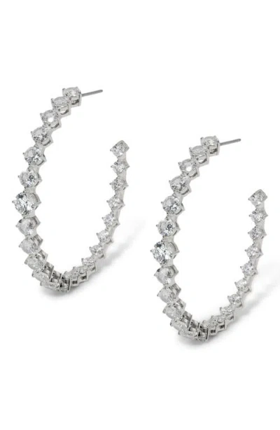 Nadri Sunshower Crystal Hoop Earrings In Metallic