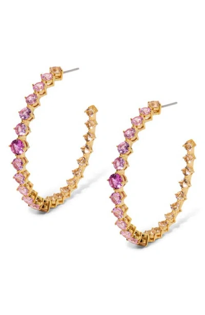 Nadri Sunshower Crystal Hoop Earrings In Neutral