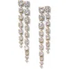 Nadri Sunshower Double Linear Drop Earrings In White