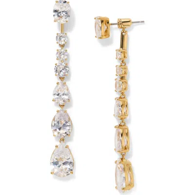 Nadri Sunshowere Crystal Front/back Earrings In Gold