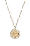 Nadri Sweethearts Spinner Necklace In Gold