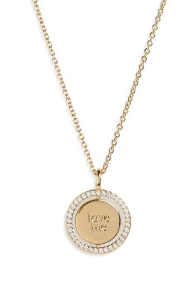 Nadri Sweethearts Spinner Necklace In Gold