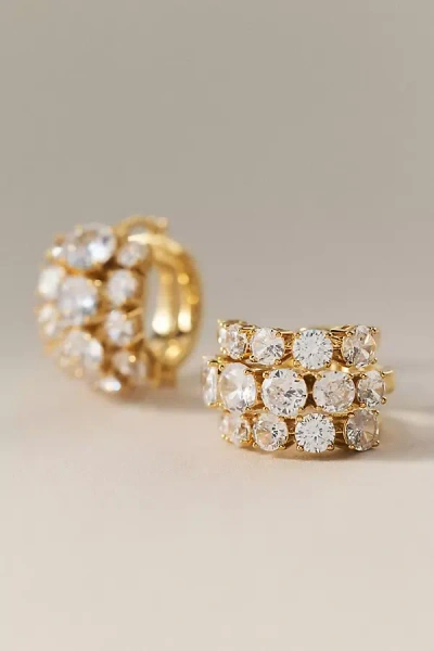 Nadri Tempo Triple Hoop Earrings In Gold