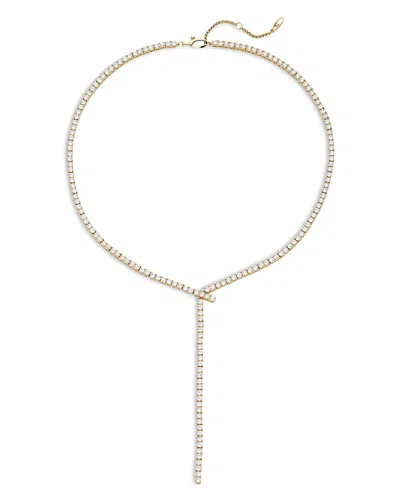 NADRI TENNIS Y NECKLACE IN 18K GOLD PLATED OR RHODIUM PLATED, 15