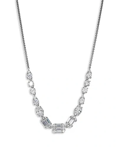 Nadri Cubic Zirconia Frontal Necklace In Silver