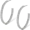 Nadri The Perfect Gift Crushed Pavé Inside Out Hoop Earrings In Metallic