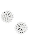 Nadri The Perfect Gift Faux Pearl Stud Earrings In Metallic