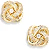 Nadri The Perfect Gift Pavé Knot Stud Earrings In Gold